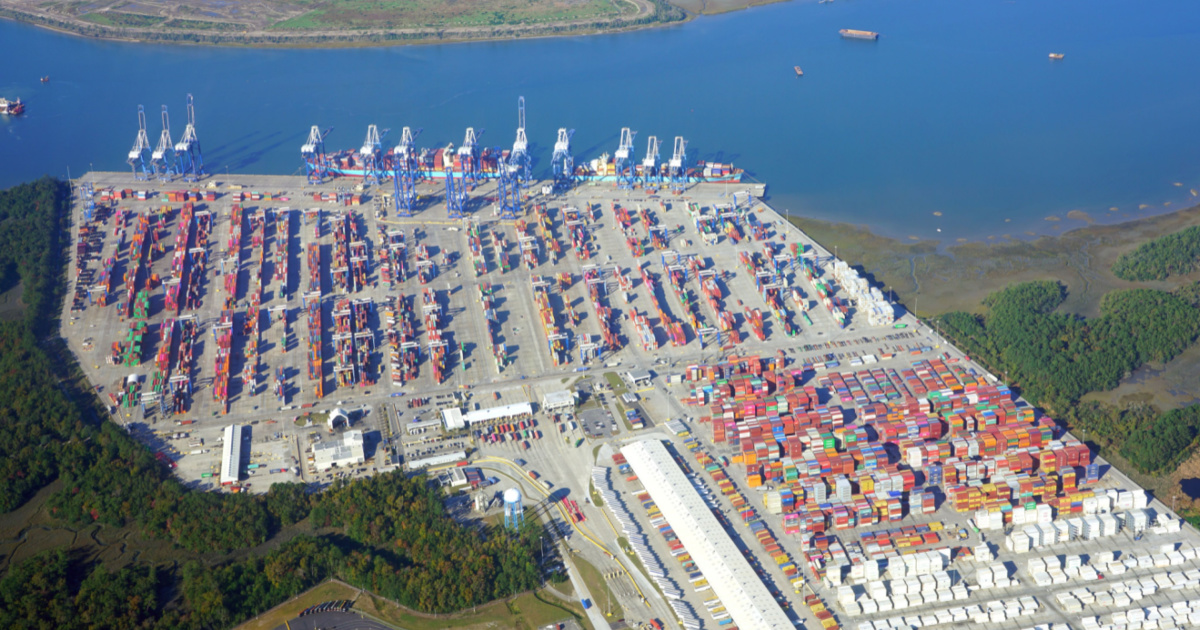 Aerial view of the Port of Charleston